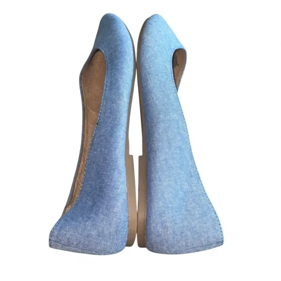 Old Navy Chambray Pointed-Toe Flats – Size 10 - Picture 5 of 7